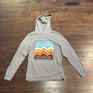 Pacific Men’s Gray Breckenridge Colorado Lightweight Hoodie Size Small
